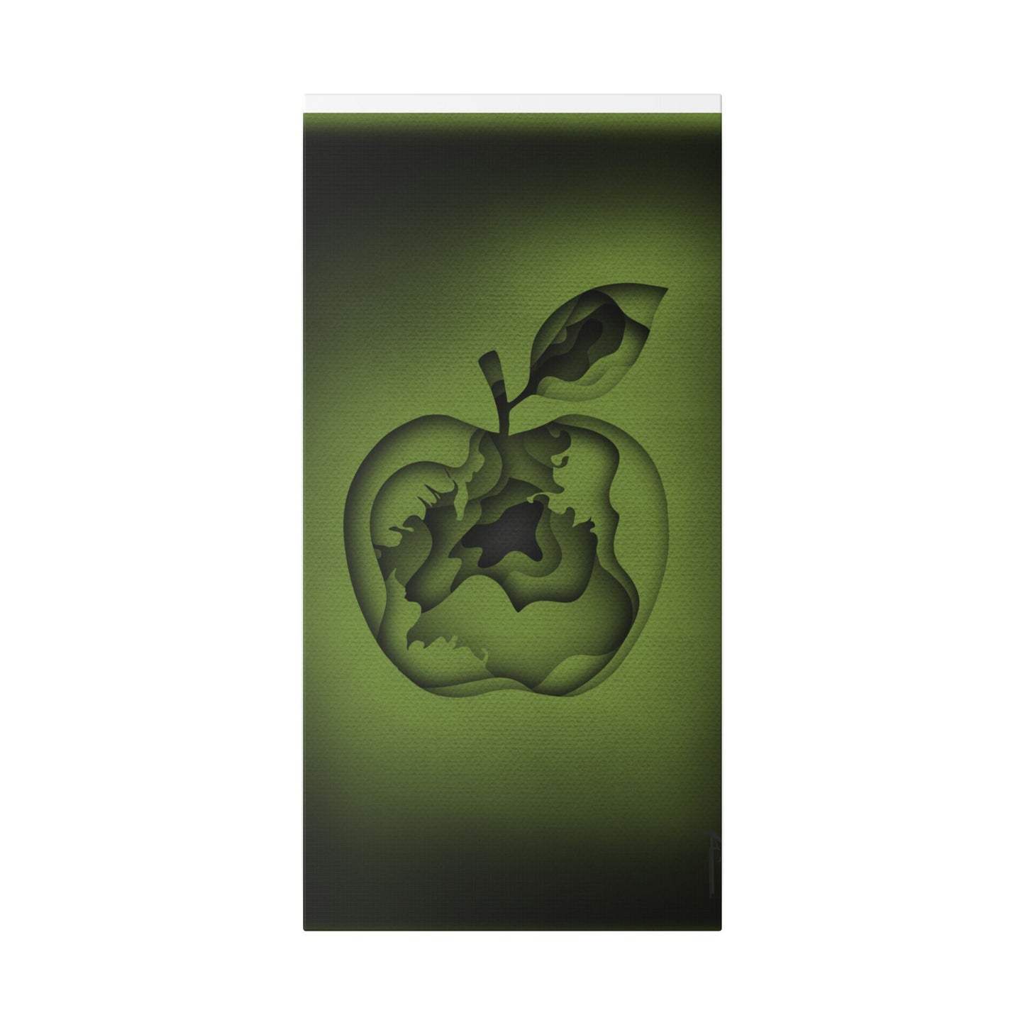 Abstract Green Apple “A-Cored” Stretched Canvas Wall Art