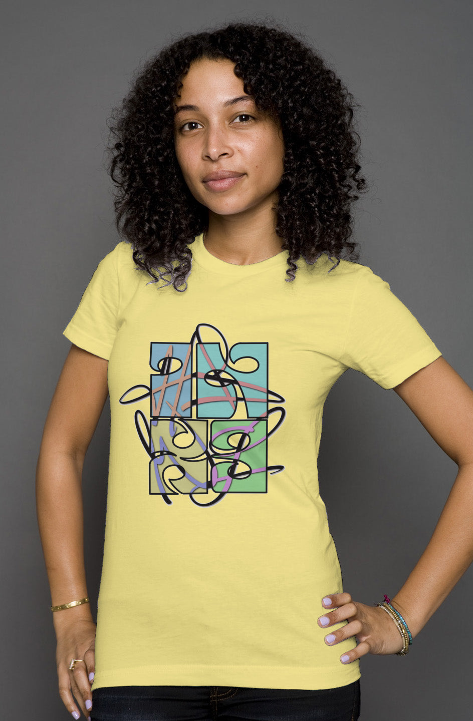 womens heather t shirt “In-hale-eX” cube design